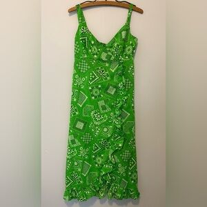 Vintage Irving Nadler Woman’s XS Sundress Bandana Ruffle Faux Wrap